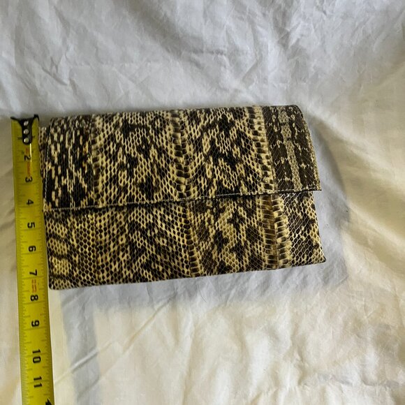 Charles David Snakeskin Leather Clutch - Picture 5 of 7